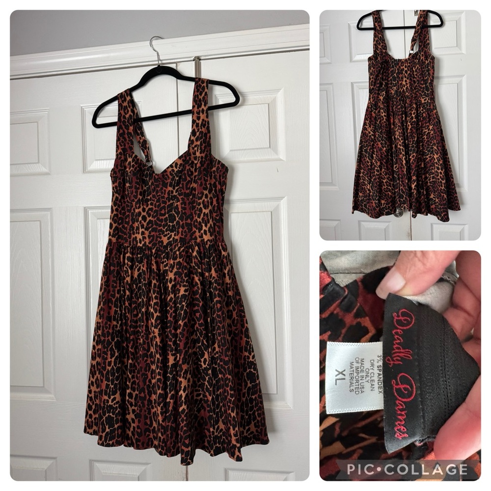 XL Pinup Couture Deadly Dames Leopard Print Vera Dress